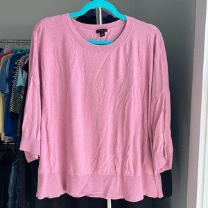 Ann Taylor Factory Pink 3/4 Sleeve Sweater